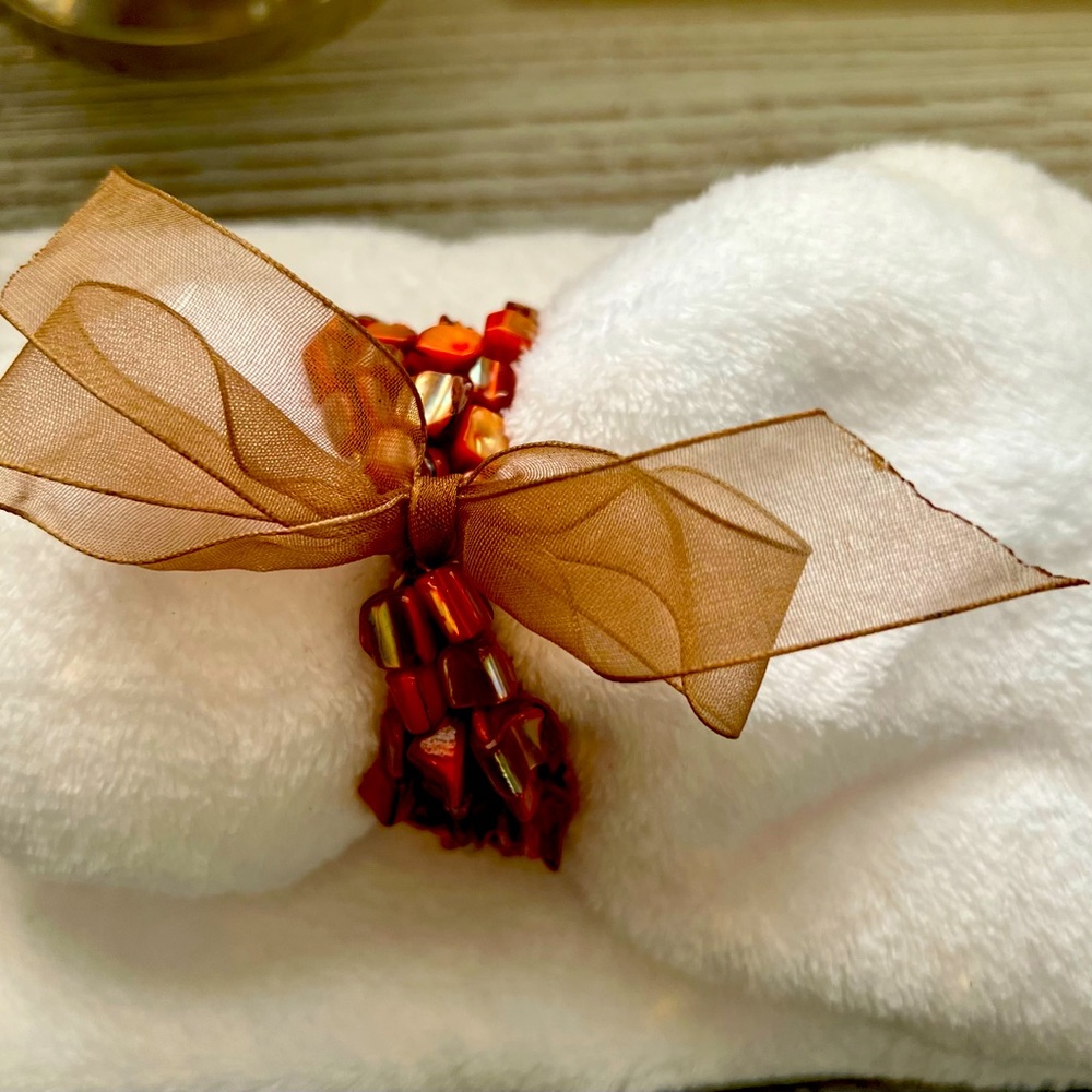 3 String Beaded Ribbon Tied Bracelet